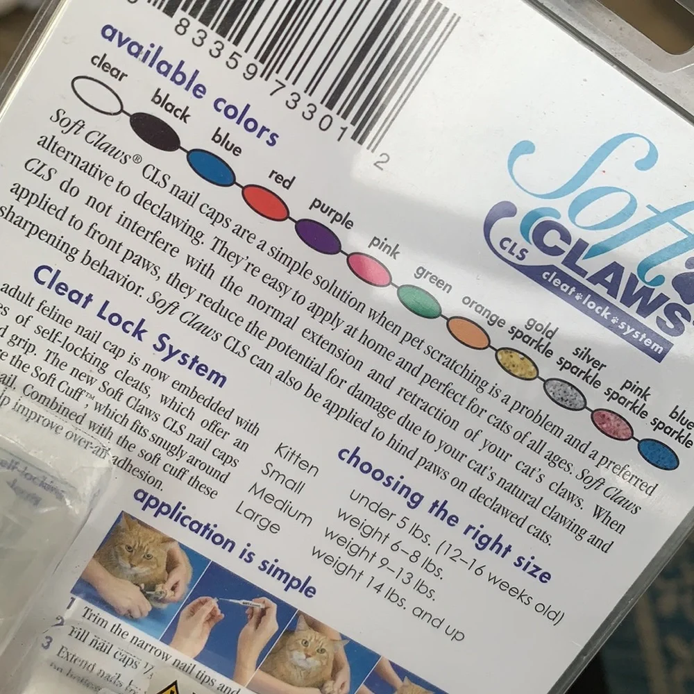 NEW Soft Claws Nail Caps for Cats Medium 9-13 lbs.